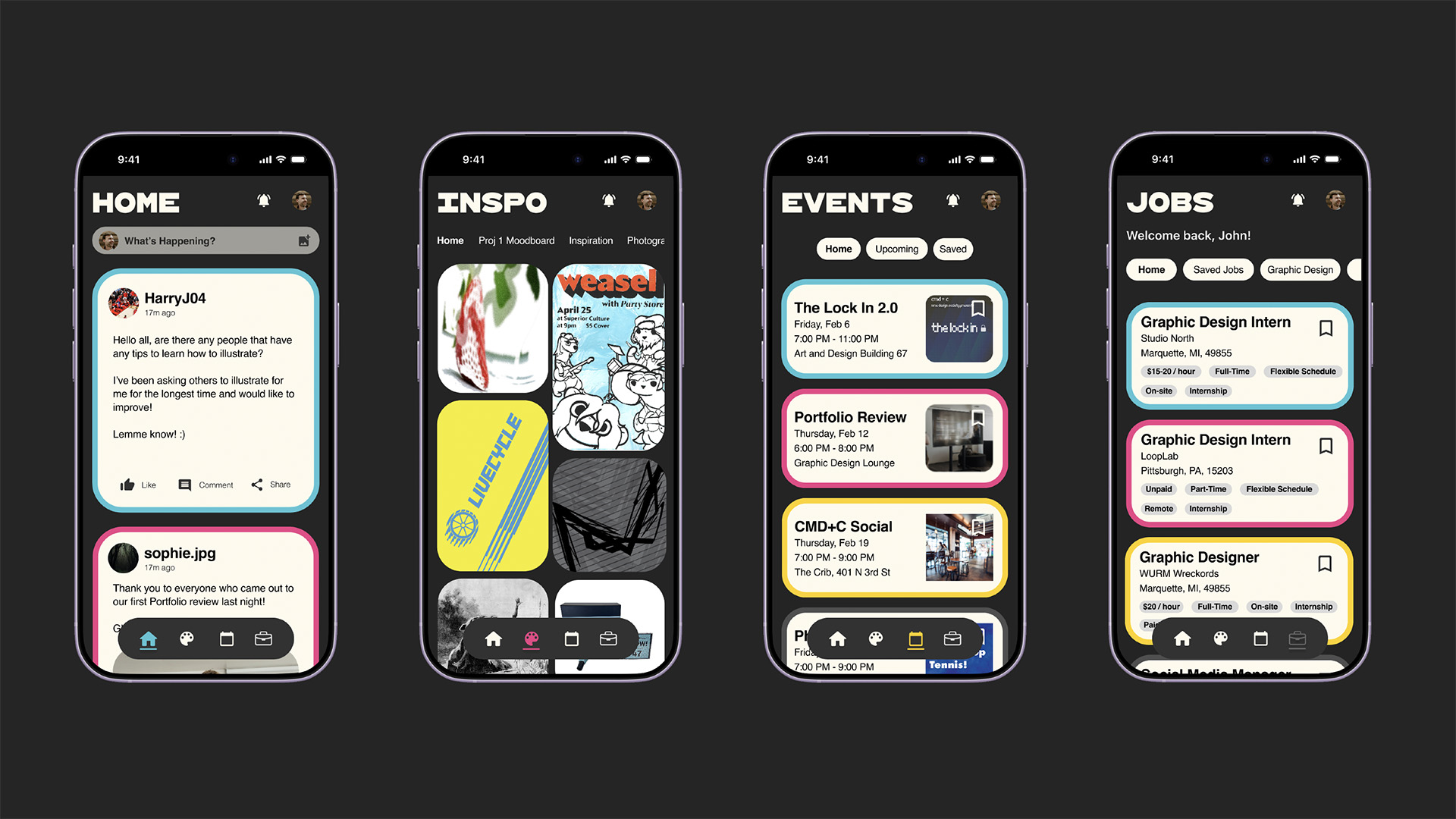 CMD+C vertical brand screen composition.