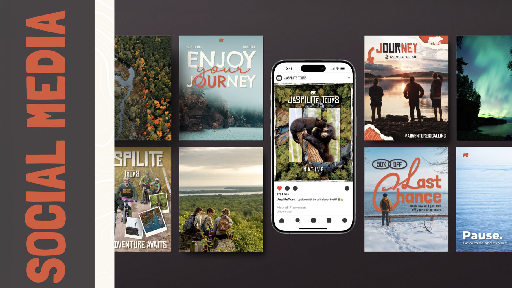 Jaspilite Tours social and campaign application screen.