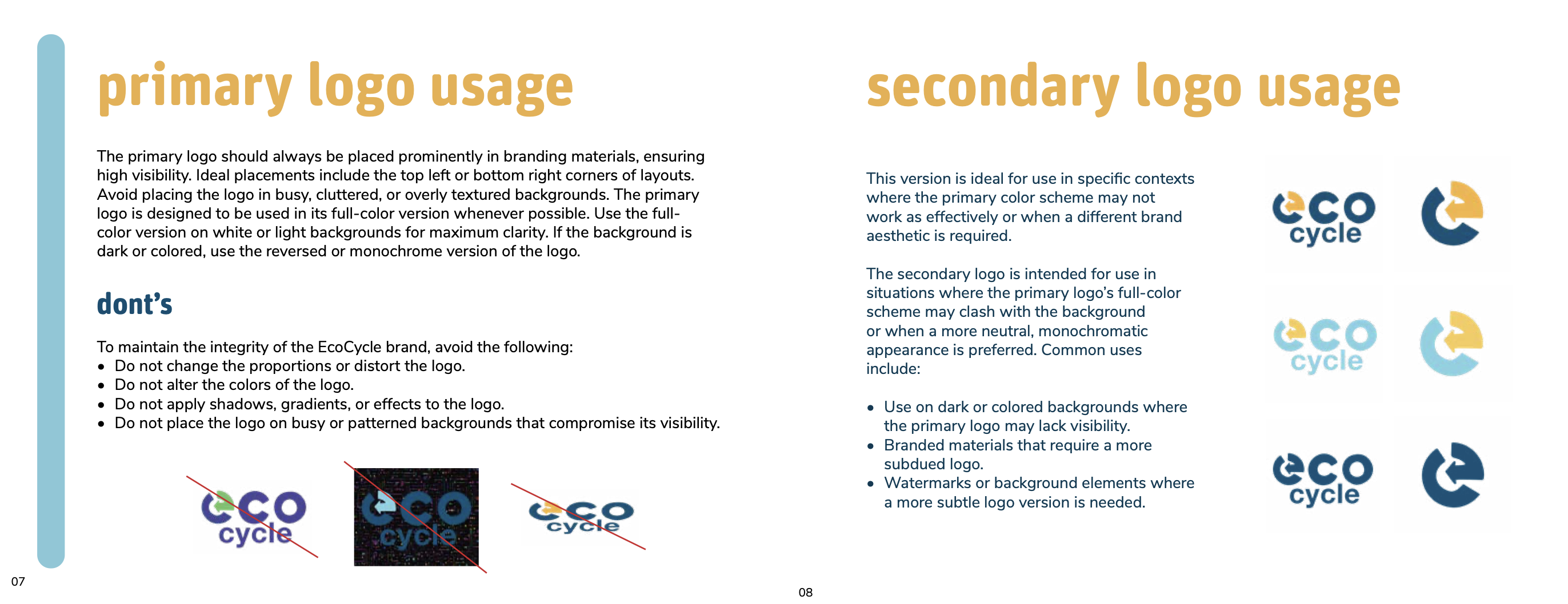 Eco Cycle Style Guide selected page 04.