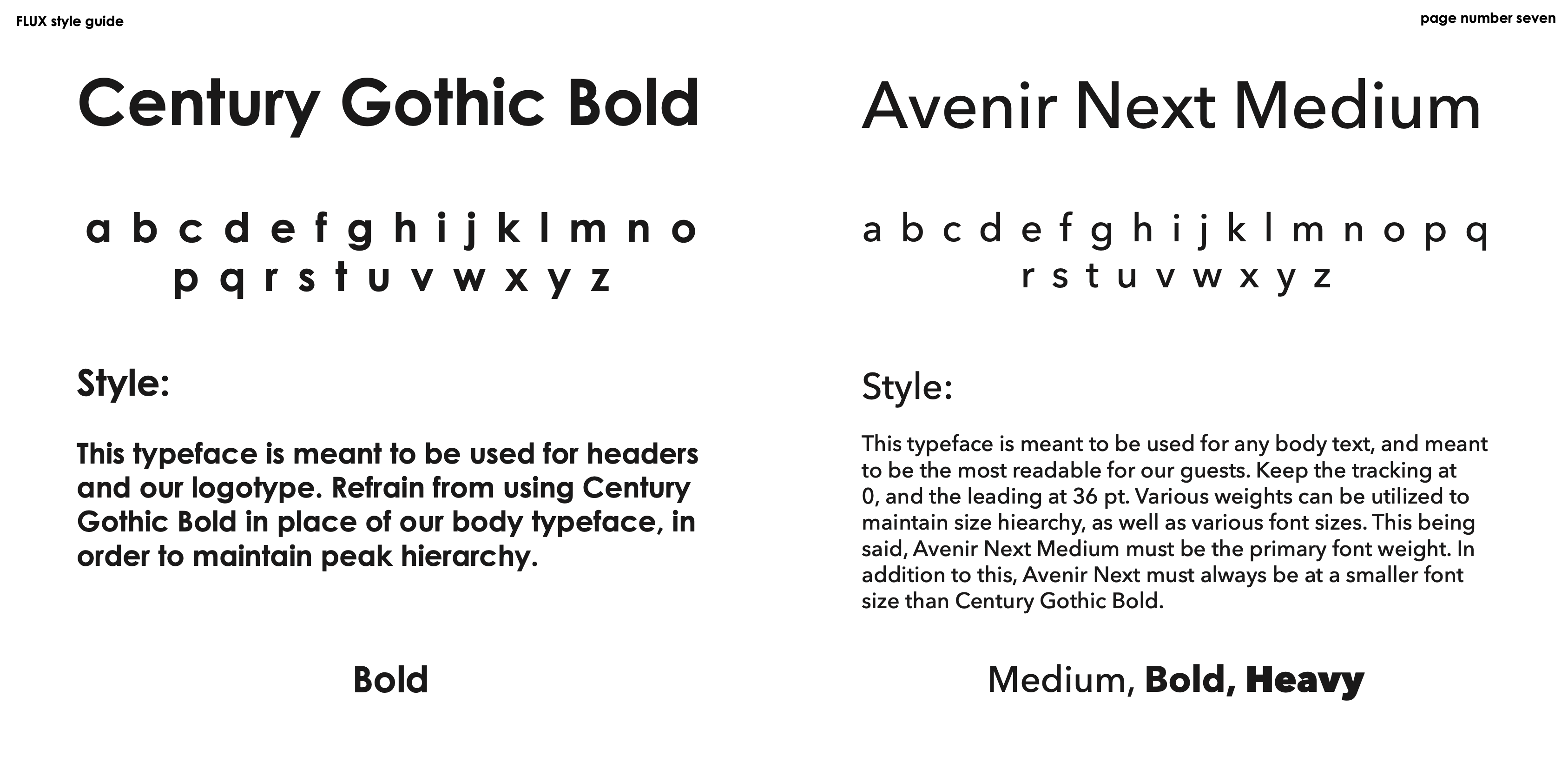 FLUX Style Guide selected page 11.