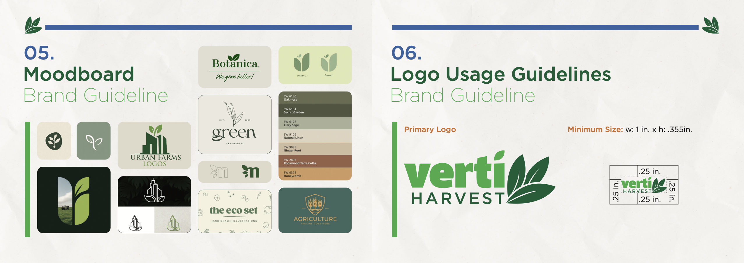 VertiHarvest Style Guide selected page 04.