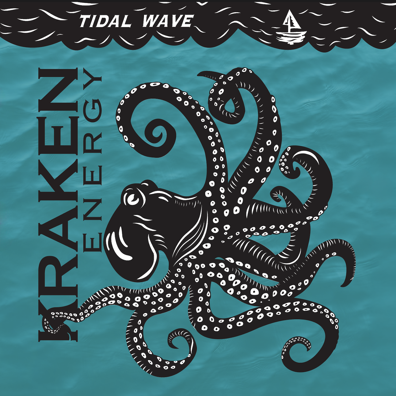 Two Kraken Energy typography label variations shown one above the other.