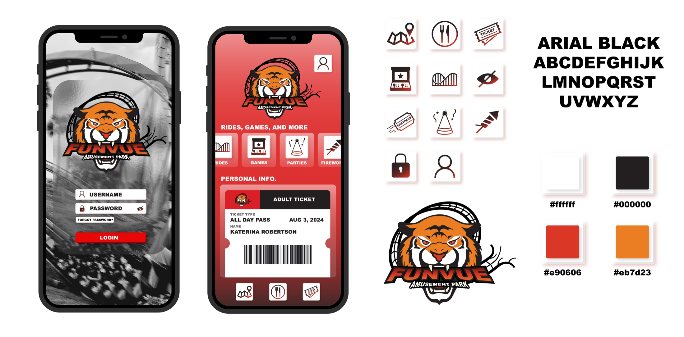 First identity direction sheet for the fun and energetic project.